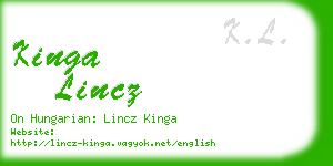 kinga lincz business card